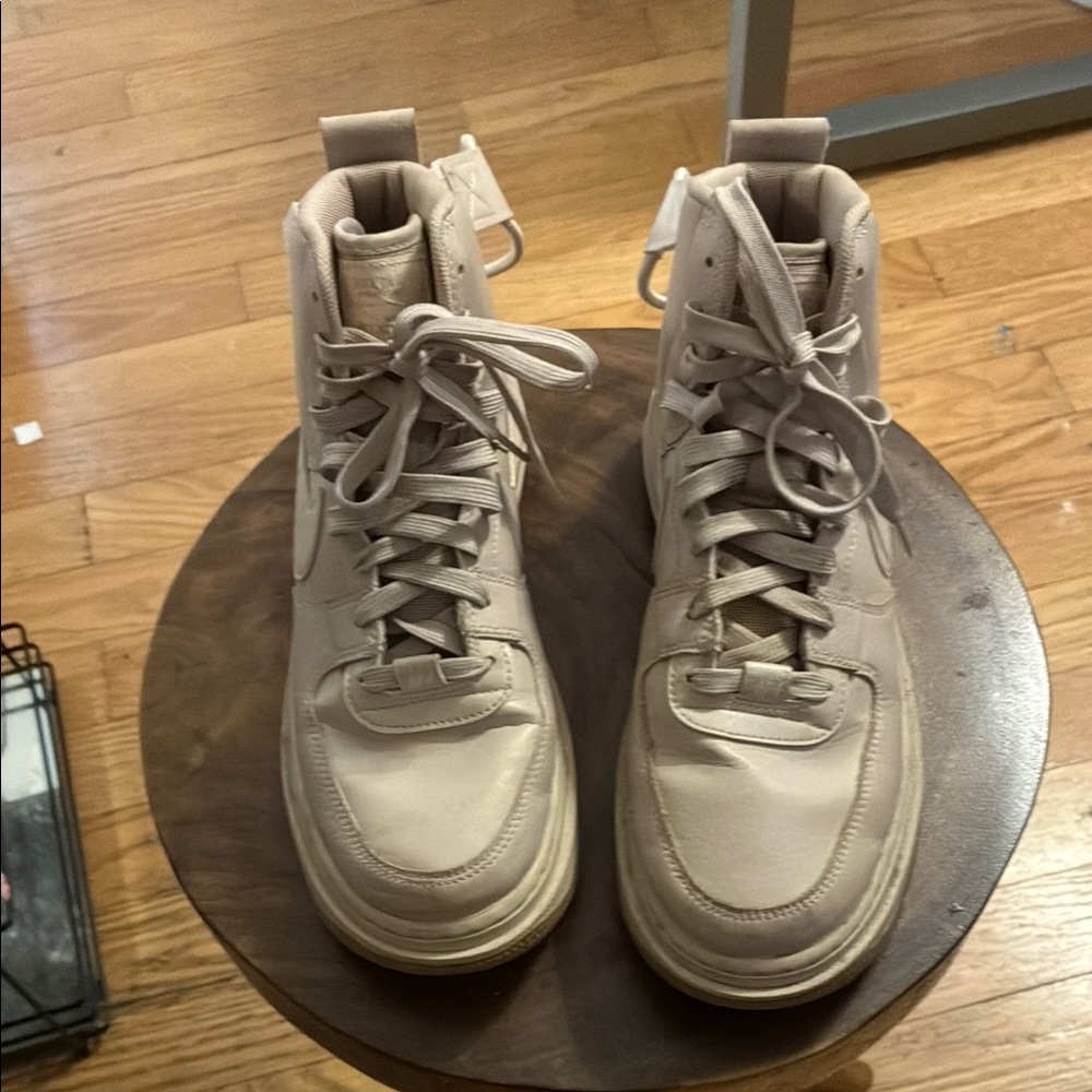 Nike Cream Ankle Booties with Chunky Sole